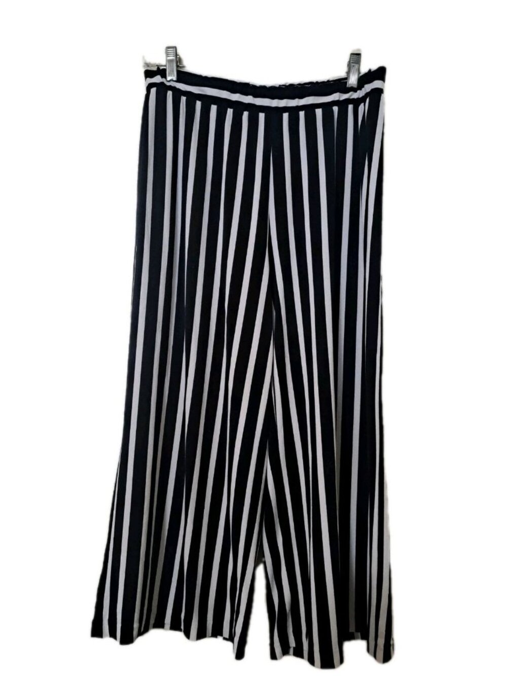 Banana Republic Womens Gaucho Navy Blue White Medium White Leg Pull on